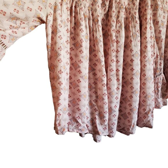 Molly Green Boho Peasant On Off Shoulder Rayon Blouse Small - Picture 5 of 9